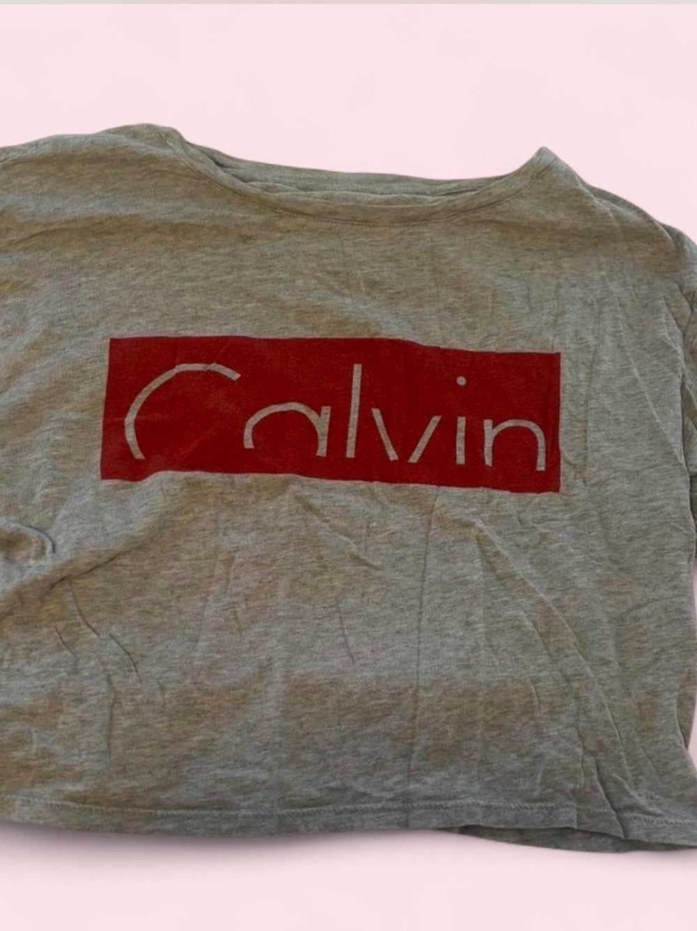 Womens calvin Klein Gray Tee with Red Logo